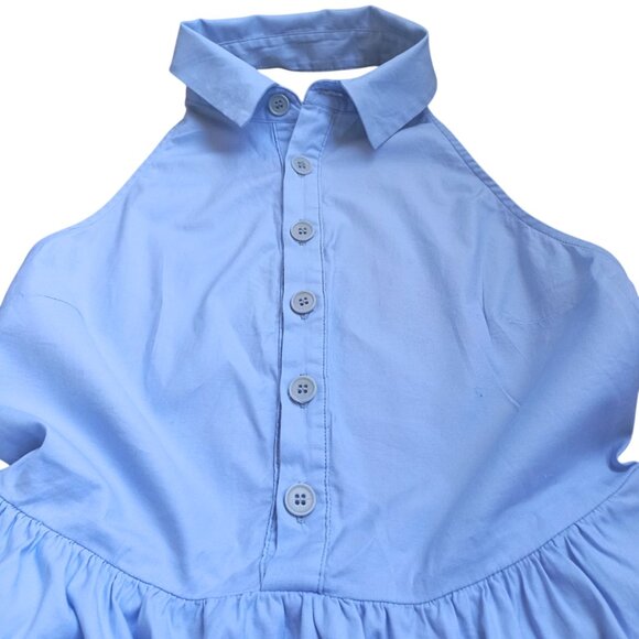 Reformation Blue Halter Fit & Flare Dress – Size 6 (S/M) - Picture 3 of 8